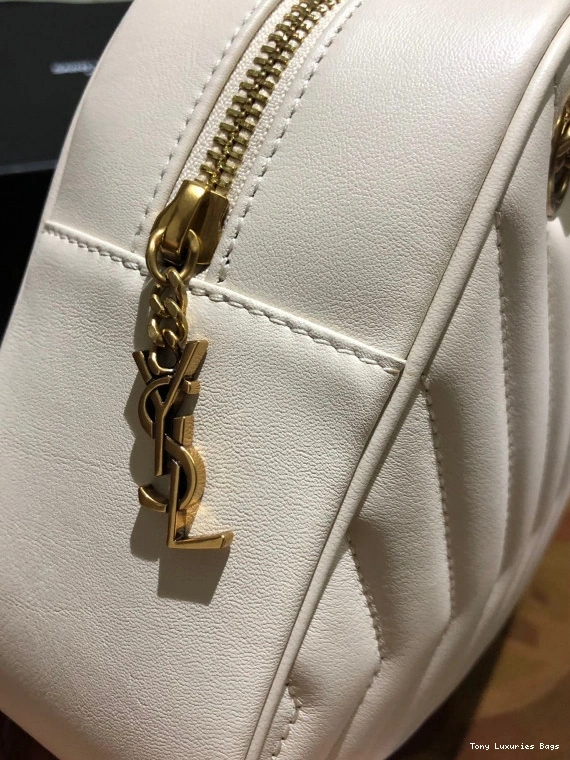Tony Luxuries JOAN LEATHER YSL Y-QUILTED BAG SMOOTH CAMERA IN 0806